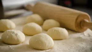 Simulasi usaha kue rumahan dengan perlengkapan produksi dan kalkulator untuk memperkirakan modal